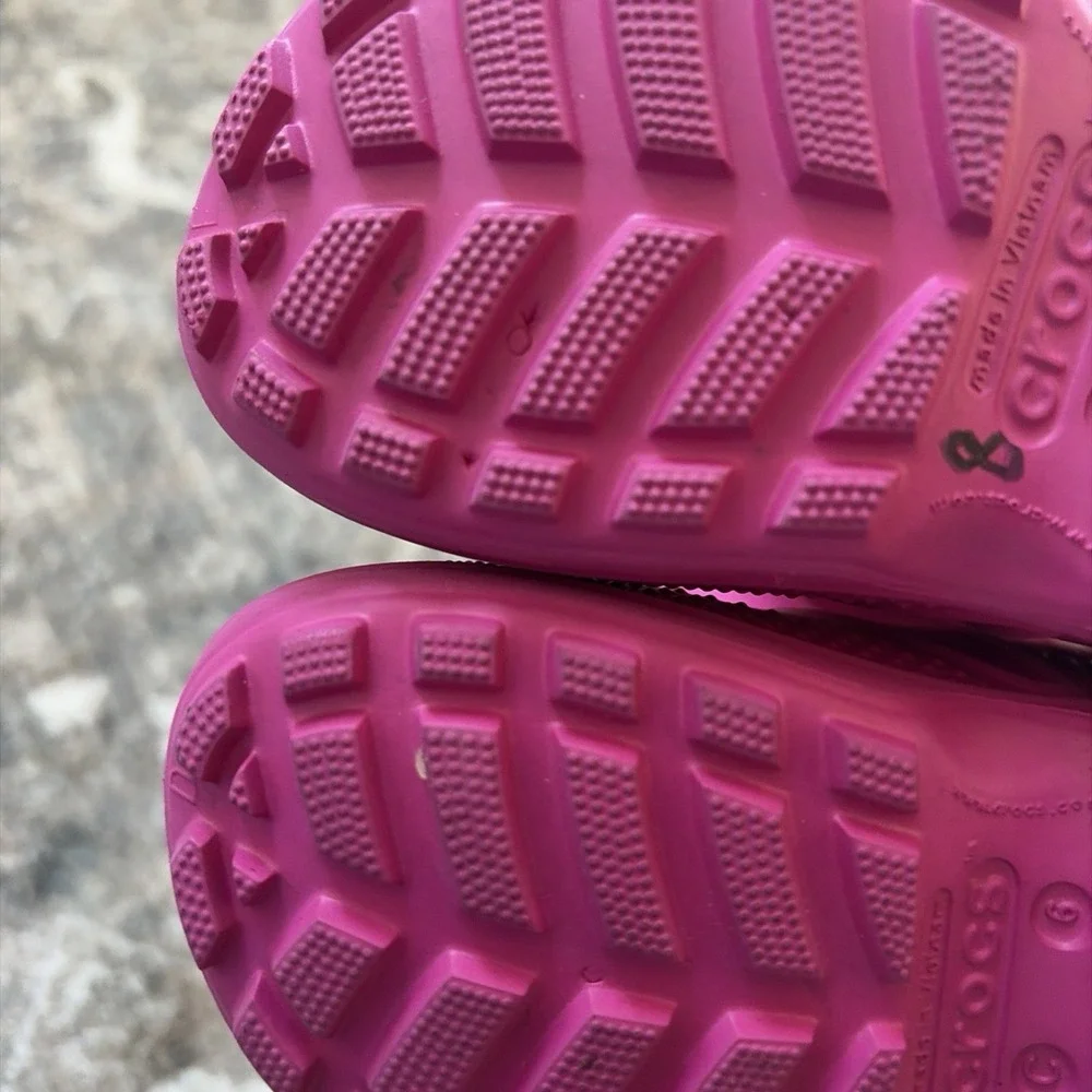Crocs Handle It Kids Rain Boots Size 6 Vibrant Pink Toddler Baby Girls